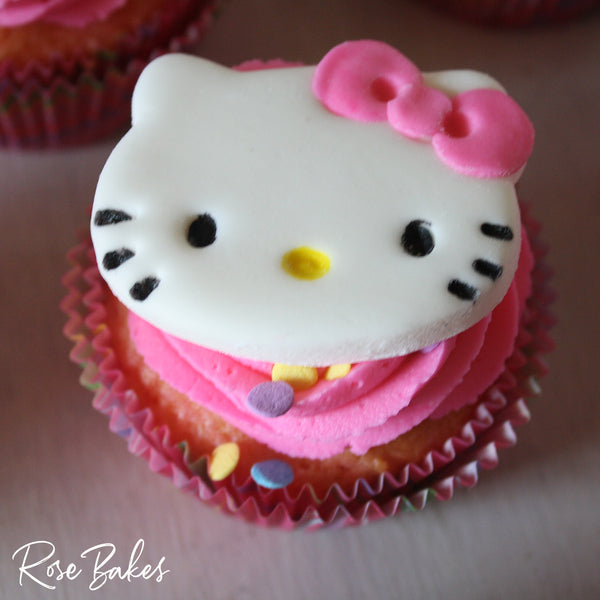 Hello Kitty Fondant Cupcake Toppers (1 dozen)